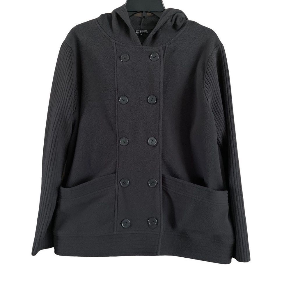 Effeci Creazioni Charcoal Gray Fleece Hooded Winter Jacket Size XL